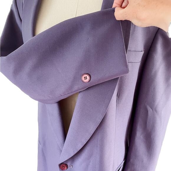 Vintage 70s purple shawl collar tuxedo formal evening jacket size 44R / XL - Picture 8 of 10